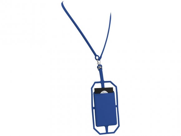 Картхолдер RFID со шнурком, ярко-синий 