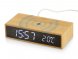 Часы настольные с беспроводной зарядкой Index, 10 Вт, бамбук 