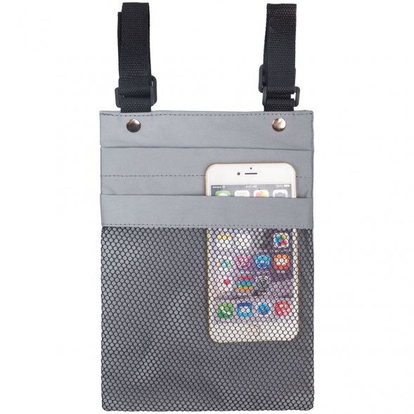 Велосумка Manifest из светоотражающей ткани, серая 