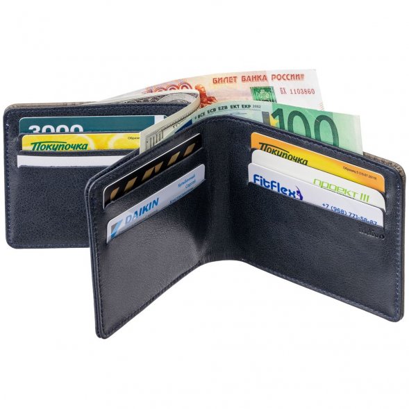 Портмоне inCase, серое с синим 