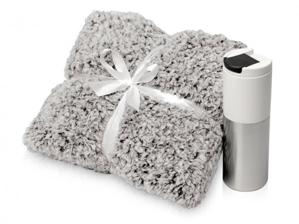 Подарочный набор с пледом и термокружкой Хюгге 