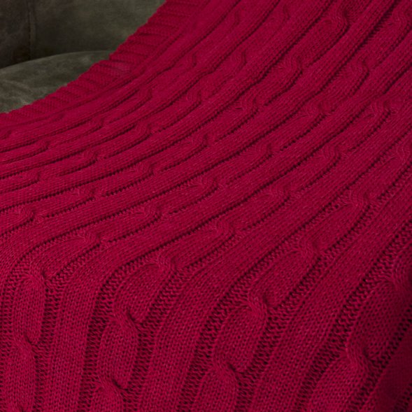 Плед Fado вязаный, красный (без подарочной коробки) 