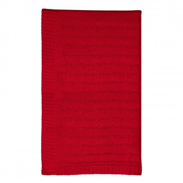 Плед Fado вязаный, красный (без подарочной коробки) 