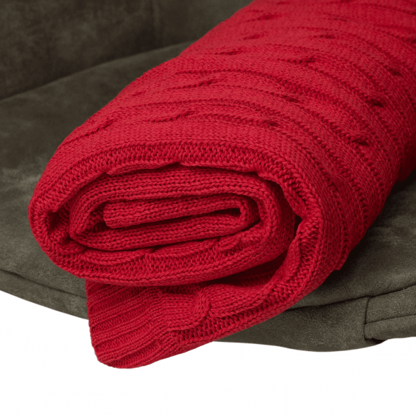 Плед Fado вязаный, красный (без подарочной коробки) 