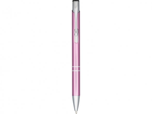 Кнопочная шариковая ручка Moneta из анодированного алюминия, черные чернила, фуксия 