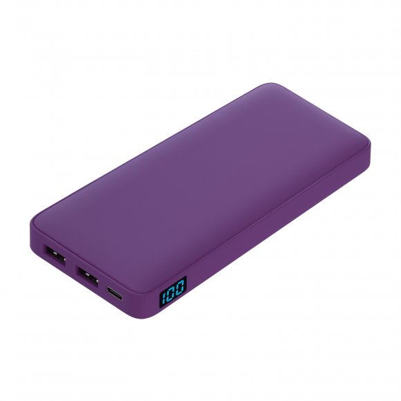 Внешний аккумулятор с подсветкой Ancor Plus 10000 mAh, фиолетовый 