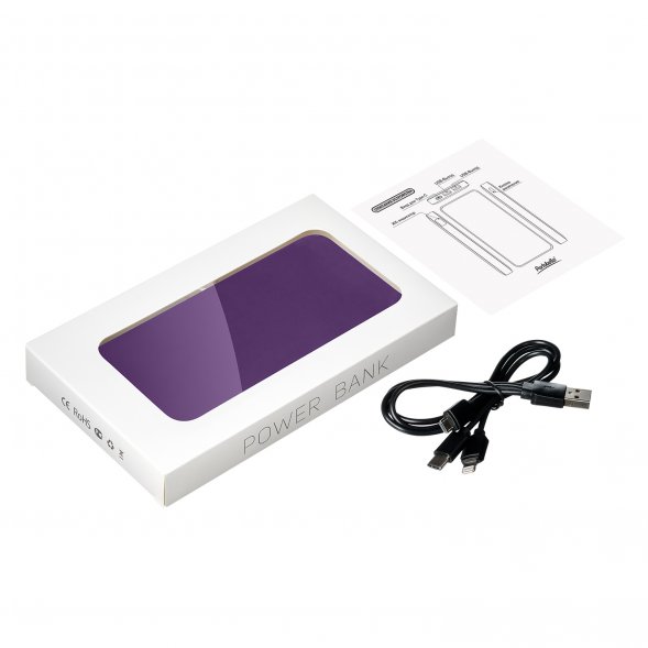 Внешний аккумулятор с подсветкой Ancor Plus 10000 mAh, фиолетовый 