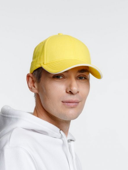 Бейсболка Spiker, желтая с белым 