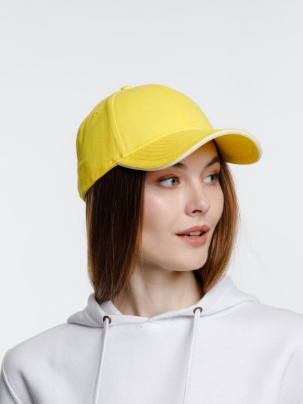 Бейсболка Spiker, желтая с белым 