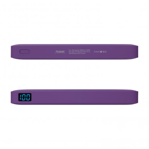 Внешний аккумулятор с подсветкой Ancor PD Plus 10000 mAh, фиолетовый 