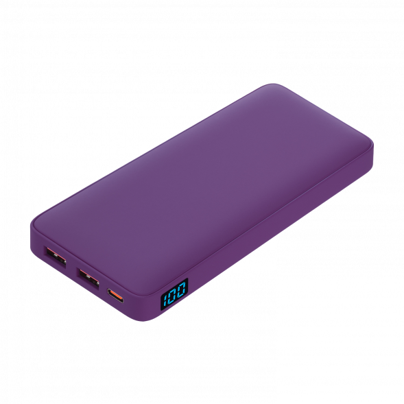 Внешний аккумулятор с подсветкой Ancor PD Plus 10000 mAh, фиолетовый 