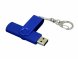 Флешка с поворотным механизмом, c дополнительным разъемом Micro USB, 16 Гб, синий 