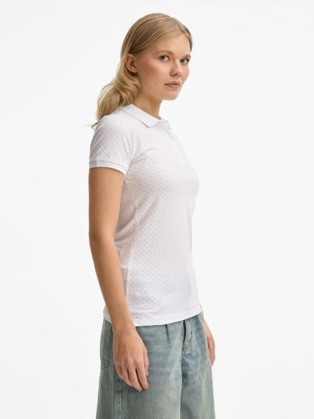 Рубашка поло женская Brandy Women, белая с темно-синим 