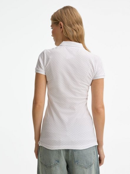 Рубашка поло женская Brandy Women, белая с темно-синим 