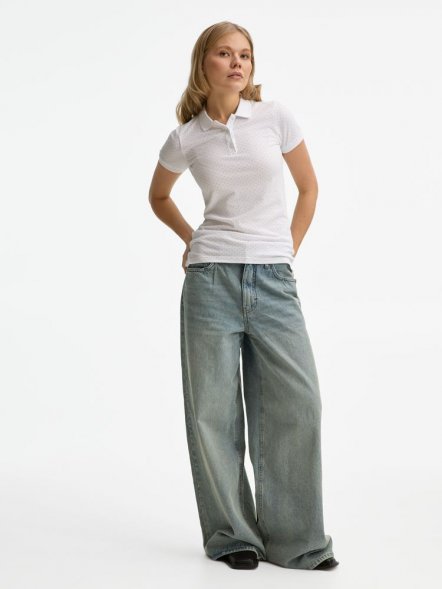 Рубашка поло женская Brandy Women, белая с темно-синим 