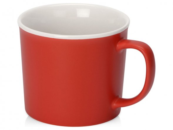Матовая кружка Nancy 360 мл цветная снаружи, белая внутри, красный 