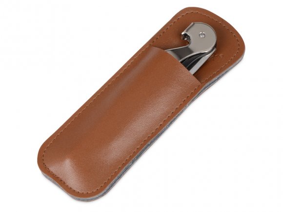Футляр для штопора из искусственной кожи Corkscrew Case, коричневый 
