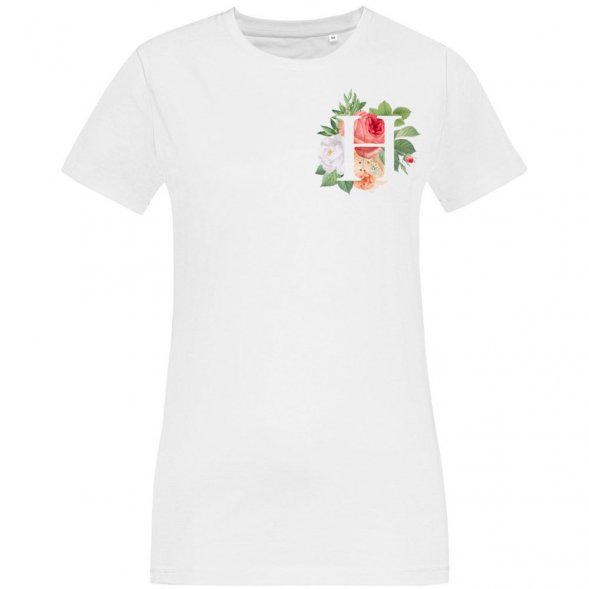 Футболка женская «Цветочная азбука: Н», белая 