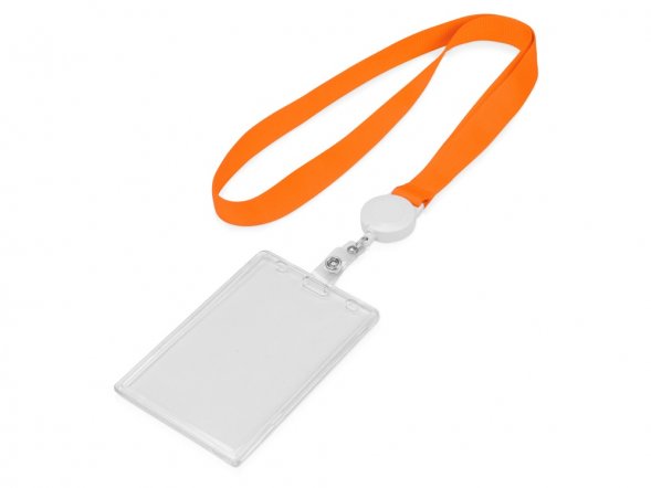 Ланьярд с ретрактором, оранжевый 