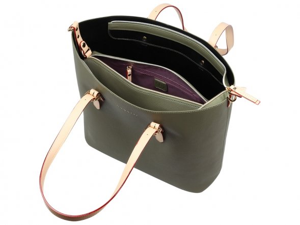 Сумка-шоппер BUGATTI Ella, оливковая, полиуретан, 47,5х12х32 см 