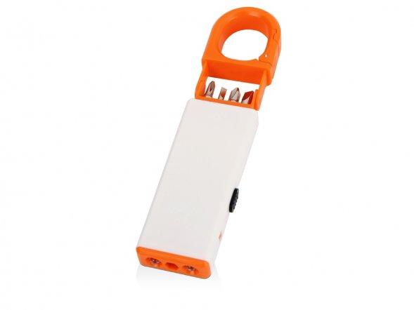 Фонарь-мультиинструмент Октопус, белый/оранжевый 