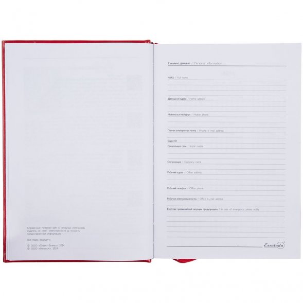 Ежедневник Baza, датированный, красный 