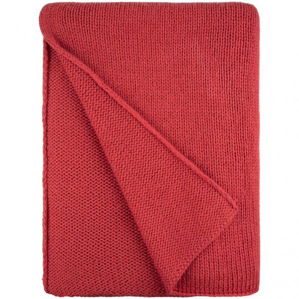 Плед Knitly, красный (коралл) 