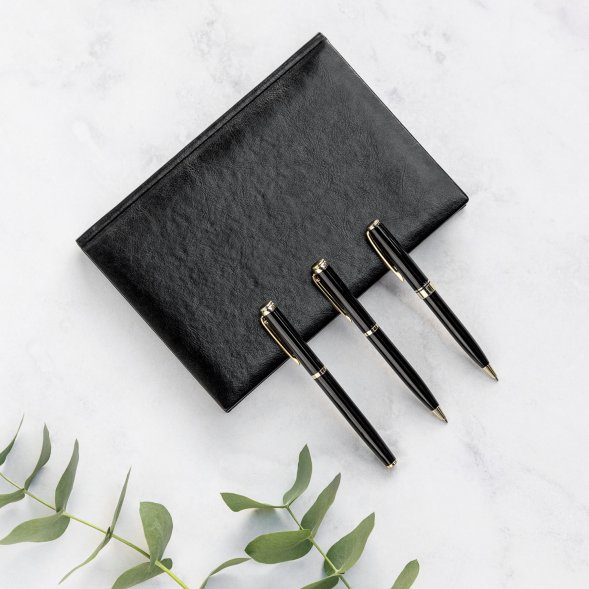 Ручка-роллер Sonata черная/позолота 