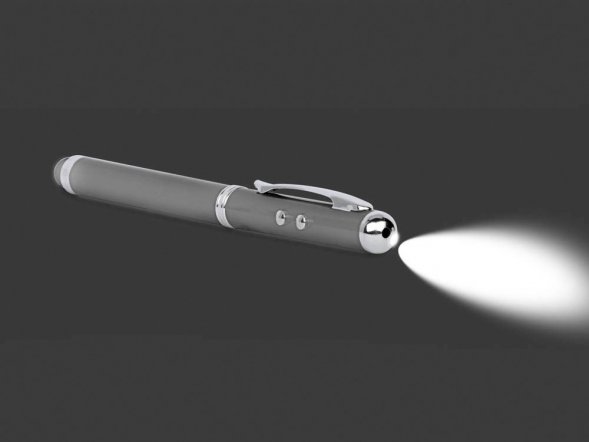 Ручка-стилус Каспер 3 в 1, серебристый 