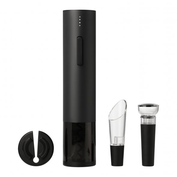 Набор для вина с электрическим штопором Sacramento, черный 