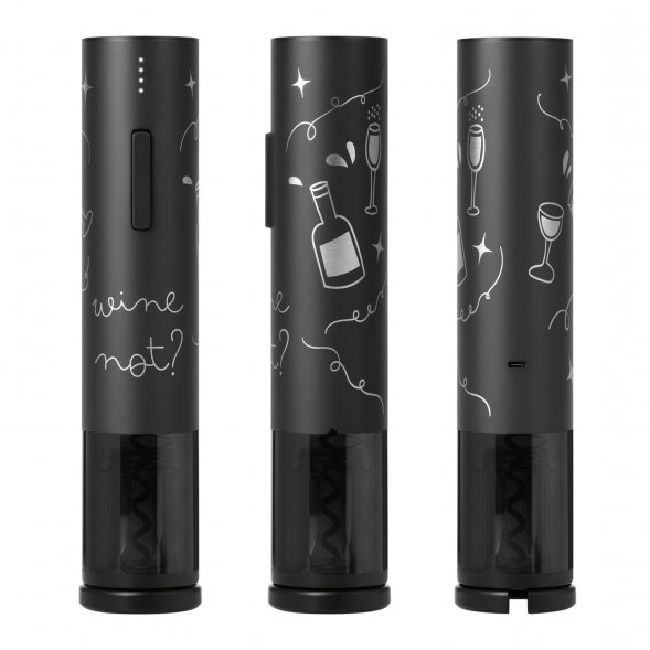 Набор для вина с электрическим штопором Sacramento, черный 