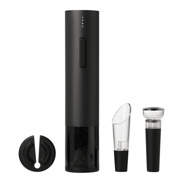 Набор для вина с электрическим штопором Sacramento, черный 