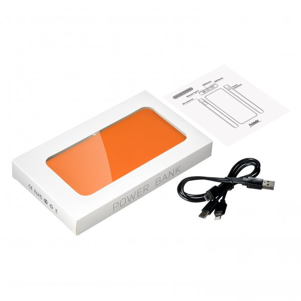 Внешний аккумулятор с подсветкой Ancor Plus 10000 mAh, оранжевый 