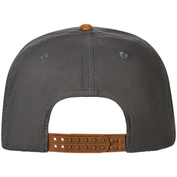 Бейсболка Foreside с прямым козырьком, серая с коричневым 