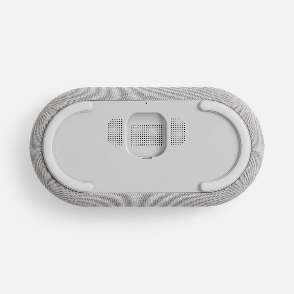 Колонка с часами и беспроводной зарядкой Veske ver.2, серая 