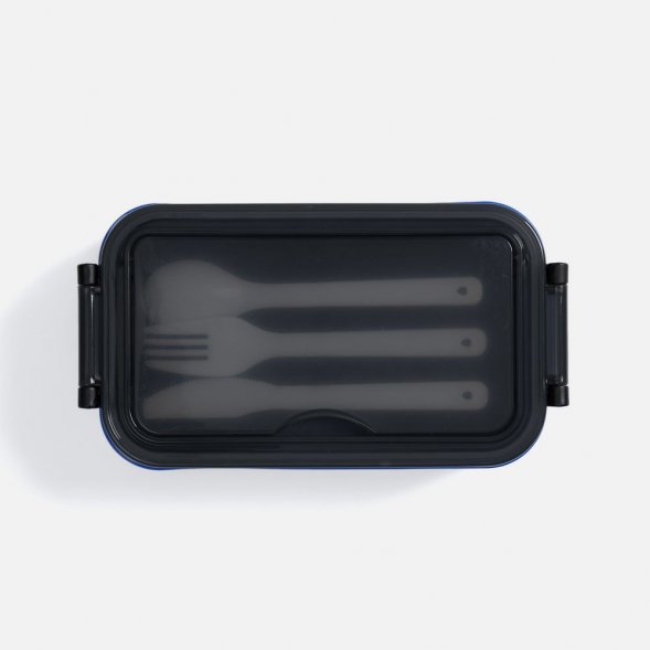 Ланчбокс Pranzo, синий с черным 