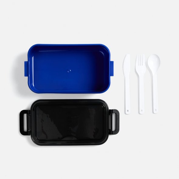 Ланчбокс Pranzo, синий с черным 