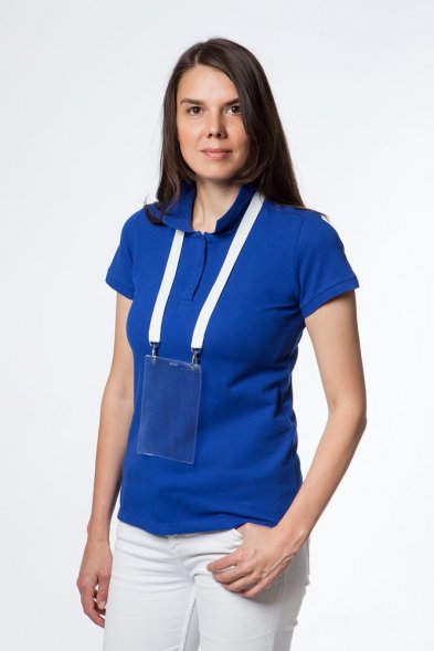 Лента для бейджа с 2 карабинами Carabine Duo, белая 