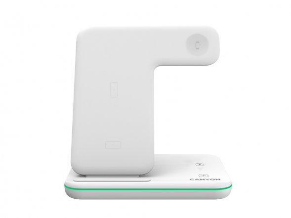 Беспроводное зарядное устройство для гаджетов 3-в-1 с технологией QI Canyon WS-303 (CNS-WCS303W), 15W, белый 
