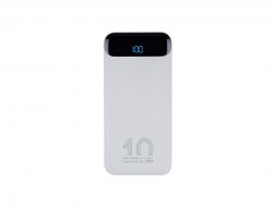 RIVACASE VA2540 (10 000mAh), QC/PD 20W внешний аккумулятор с дисплеем, белый 12/48