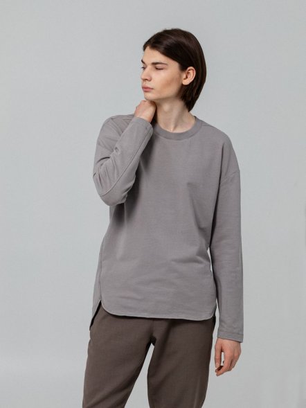 Футболка с длинным рукавом Kosmos 1.0, серая 