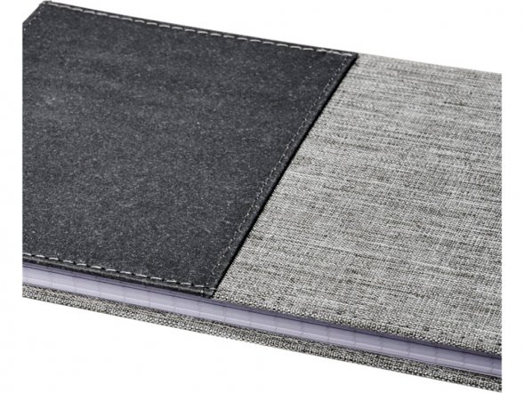 Блокнот Mera RPET размера A5 с передним карманом, серый 