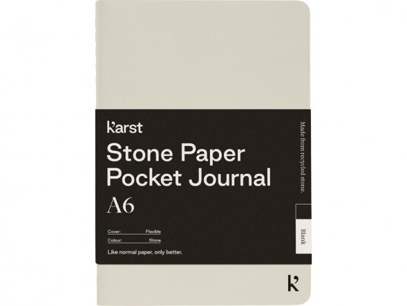 Карманная записная книжка-блокнот с мягкой обложкой Karst формата A6, листы без линования, бежевый 