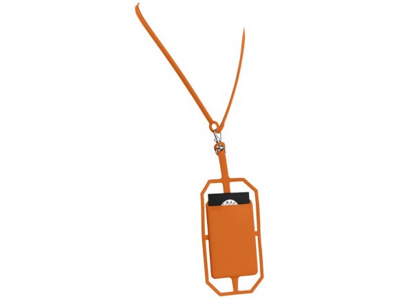 Картхолдер RFID со шнурком, оранжевый 