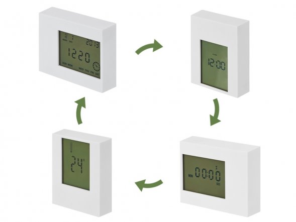 Настольные электронные мультифункциональные часы Rotatio с подсветкой, белый 