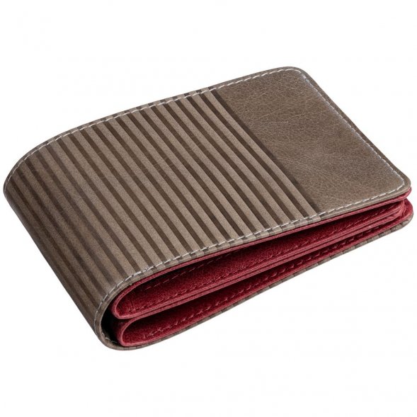 Портмоне inCase, серое с бордовым 