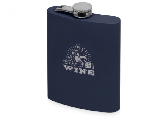 Фляжка 240 мл Remarque soft touch, 304 сталь, синий (Р) 