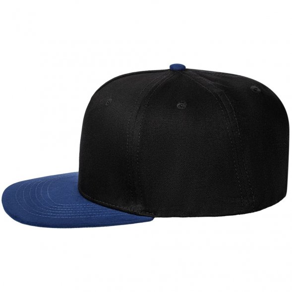 Бейсболка Foreside с прямым козырьком, черная с синим 