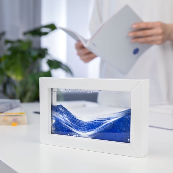 Песочная картина-антистресс Zenscape, белая с синим 