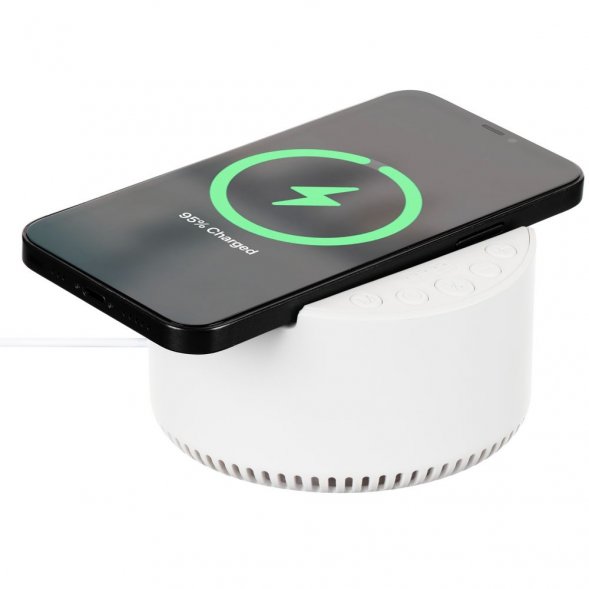 Bluetooth-колонка с беспроводной зарядкой relaxTime, белая 